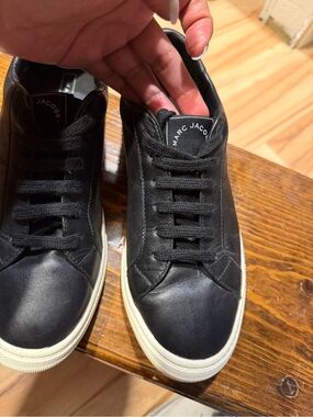 Marc Jacobs Empire Black Leather Sneakers Size 37
